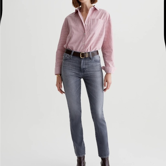 Ag Adriano Goldschmied Gray Straight Leg Jeans - Picture 8 of 13